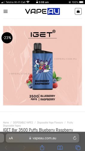 IGET Bar 3500 Puffs Blueberry Raspberry photo review