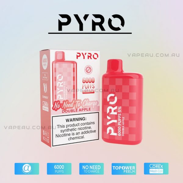 PYRO Vape 6000 Puffs 5% Double Apple