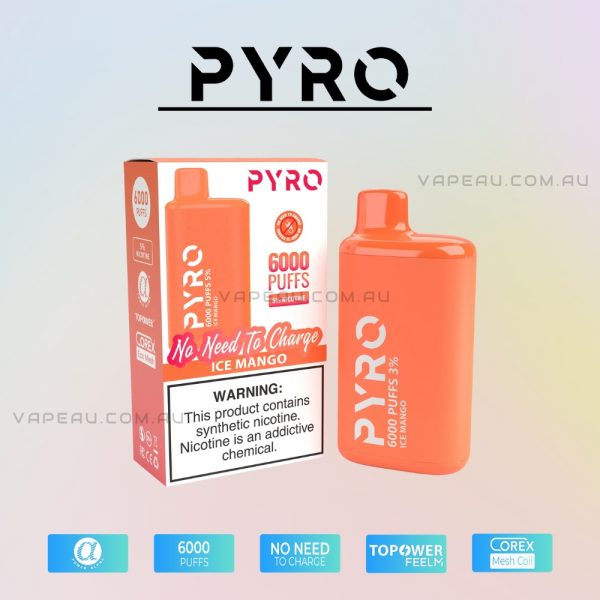 PYRO Vape 6000 Puffs 5% Ice Mango